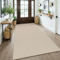 KOZYFLY Washable Area Rug 4x6 ft Non Slip Rubber Backed Living Room Rugs Braided Woven Cotton Kitchen Rugs Indoor Outdoor Entryway Rug for Dining Living Room Bedroom, Ivory/Camel/Brown