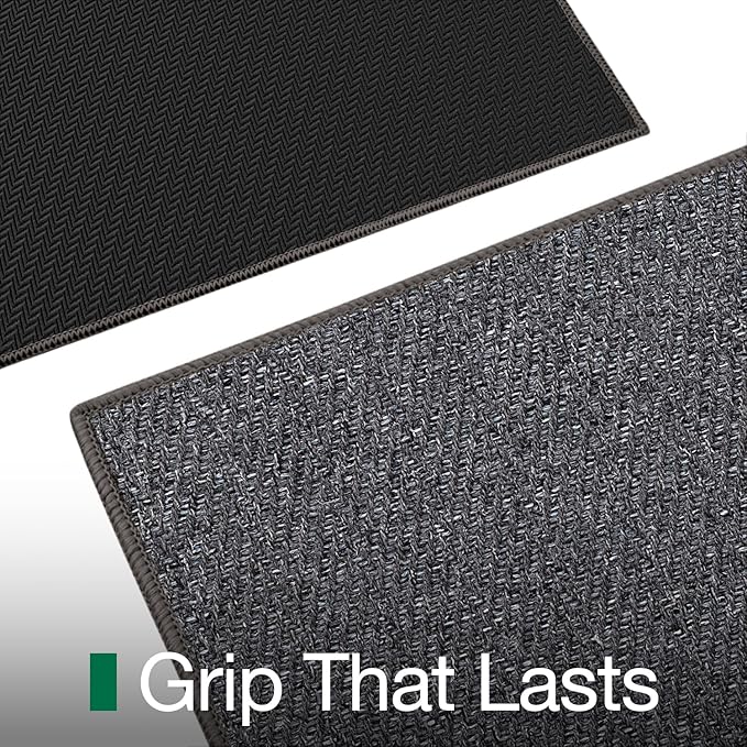 LUMI Ultra Thin Indoor Door Mat for Entrance 48"x72", Non Slip Entryway Mat, Low Profile Doormat, Unique Herringbone Design Carpet for Inside, Patio, Porch, Charcoal Gray