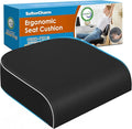 Seat Cushion, Memory Foam Office Chair Cushions for Long Sitting Hours, Chair Pad for Sciatica, Coccyx, Tailbone, Hip Pain & Pressure Relief, Office, Home,Car Seats,Airplane, Black/X-Large