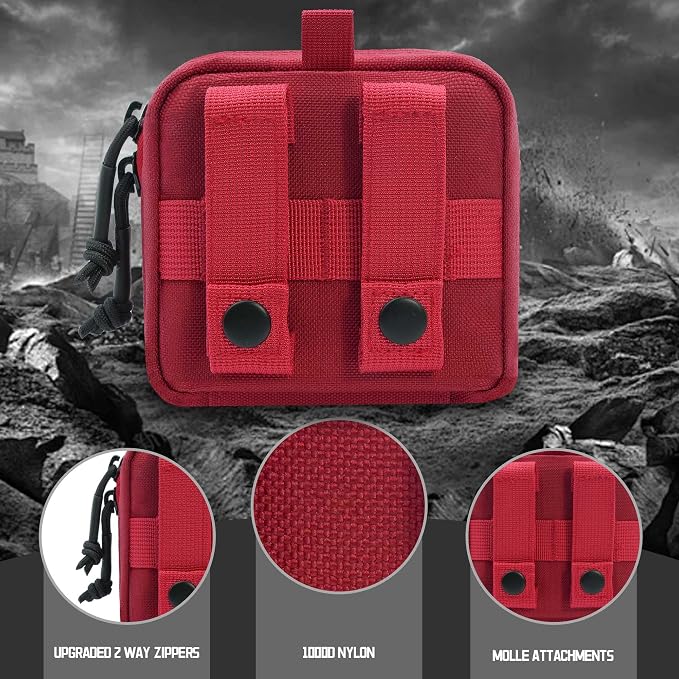 2 Pack Small Admin Pouch, 1000D Tactical Molle Mini Tool EDC Waist Belt Pouches Bag for Vest Backpack
