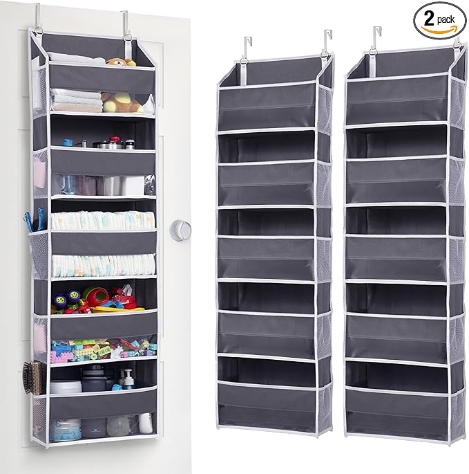 ULG 2 Pack 5-tier Over the Door Organizer Dark Gray