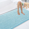 Smiry Luxury Chenille Bathroom Rugs 59x35, Extra Soft and Absorbent Shaggy Bath Mat, Machine Washable, Non-Slip Plush Carpet Runner for Tub, Shower, and Floor, Home Decor Accessories, Sky Blue