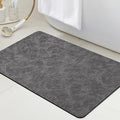 ACCUMTEK Non Slip Bath Mat, Thin Bathroom Rugs Fit Under Door, Quick Dry Bath Mats, Machine Washable Bath Rugs for Bathroom, Bathtub & Kitchen, Charcoal Gray/Crackle/24 x17