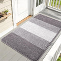 Kitinjoy Indoor Outdoor Door Mat, 59x32 Non-Slip Absorbent Dirt Trapper, Low-Profile Washable Inside Entrance Front Floor Mat, Sturdy Soft Entry Doormats for Entryway, Light Grey