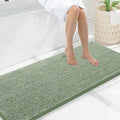 Smiry Luxury Chenille Bathroom Rugs 59x20, Extra Soft and Absorbent Shaggy Bath Mat, Machine Washable, Non-Slip Plush Carpet Runner for Tub, Shower, and Floor, Home Decor Accessories, Sage Green
