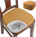 BUYUE Luxury 100% Pure Memory Foam Chair Cushions 4 Pack, Jacquard 16" U-Shape Comfortable Dining Chair Pads, Removable Slip Resistant Kitchen Chair Seat Cushions, (Set of 4, Ocher)