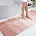 OLANLY Large Bathroom Rugs Mat 54x24, Extra Soft Absorbent Microfiber Bath Rugs, Rubber Backing, Quick Dry, Machine Washable Bath Mats for Bathroom Floor, Tub and Shower, Home Decor Accessories, Peach