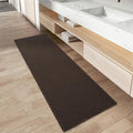 Upgraded Waffle Runner Rug Super Absorbent Non Slip Bath Mats for Bathroom Floor Washable Bathroom Runner Rug with Tassels, Ideal for Hallway Bedroom Laundry Room, Chocolate, 2' x 6'(24" x 72")