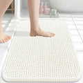 Arotive Bathroom Rugs 24" x 16", Ultra Soft Absorbent Chenille Bath Rugs, Non-Slip Rubber Backing, Machine Washable Bath Mats for Bathroom Floor, Tub and Shower, Home Decor Accessories, Ivory