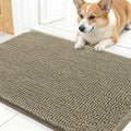 OLANLY Dog Door Mat for Muddy Paws 24x16, Absorbs Moisture and Dirt, Absorbent Non-Slip Washable Doormat, Quick Dry Chenille Mud Mat, Entry Indoor Entryway Carpet for Inside Floor, Warm Taupe