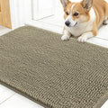 OLANLY Dog Door Mat for Muddy Paws 30x17, Absorbs Moisture and Dirt, Absorbent Non-Slip Washable Doormat, Quick Dry Chenille Mud Mat, Entry Indoor Entryway Carpet for Inside Floor, Warm Taupe