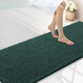 Smiry Luxury Chenille Bathroom Rugs 70x24, Extra Soft and Absorbent Shaggy Bath Mat, Machine Washable, Non-Slip Plush Carpet Runner for Tub, Shower, and Floor, Home Decor Accessories, Green