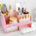 Bling Makeup Organizer with Drawers, Cosmetic Storage for Dresser Vanity and Bathroom Countertop, Beauty Holder for Lipstick Brush, Skincare Organizer for Vanity, Cosmetic Display Case Bling Pink