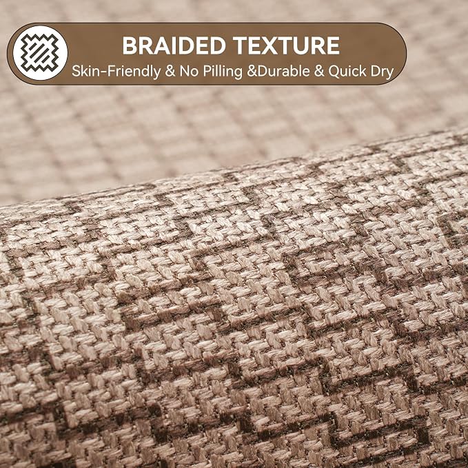 YDKGL Bathroom Rugs Mat 20x31, Non Slip Ultra Thin Bath Mat Quick Dry Absorbent Washable Half Round Bath Mats for Bathroom Floor Rubber Backed Fit Under Door Brown