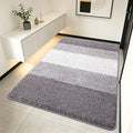 Kitinjoy Indoor Outdoor Door Mat, 70x32 Non-Slip Absorbent Dirt Trapper, Low-Profile Washable Inside Entrance Front Floor Mat, Sturdy Soft Entry Doormats for Entryway, Light Grey