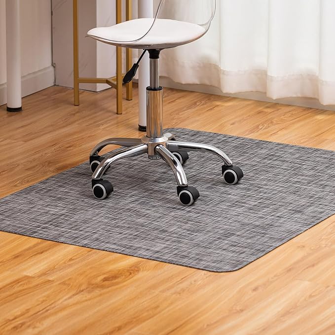BARoyal Office Chair Mat for Hardwood Floor Under Desk Computer Rolling Chair Mat for Wood/Tile Floor Non-Slip Heavy Duty Desk Rug PVC Plastic Hard Floor Protector 30" x 48"(Gravel)