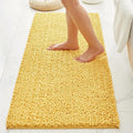 Bathroom Rugs Non Slip Washable 70x24, Extra Thick Soft Chenille Absorbent Bath Mat, High Density Barrier Non Slip Backing, Quick Dry Plush Shaggy Floor Carpet for Tub&Shower, Yellow