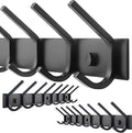 WEBI Coat Rack Wall Mounted,24 Inch 8 Hooks for Hanging Coats,Hook Rack Hook Rail Coat Hanger Wall Mount for Backpack,Clothes,Jacket,Black,2 Packs