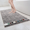 Muddy Mat® | Chenille Bathroom Rugs Quick Dry Microfiber Mats Non Slip Washable, Extra Thick, Soft and Highly Absorbent Bath Mats for Bathroom, Kitchen, and Shower Floor - Grey 35"x59"