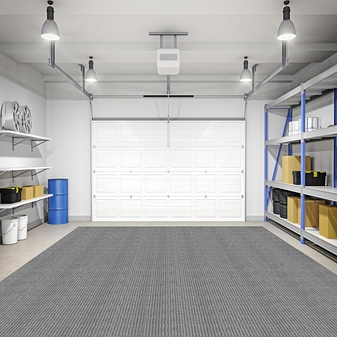 Ottomanson 6'6" x 36' Hallway Runner with Scraper Pile - Extra Durable Non-Slip Rug Mat for Indoor & Outdoor Use - Ideal for Kitchen, Entryway & Garage - High-Traffic Carpet, Gray