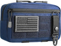 FRTKK Tactical Molle Admin Pouch Utility Laser Cut EDC Tool Pouch Bag Horizontal Modular Pouches Include US Flag Patch and Keychain