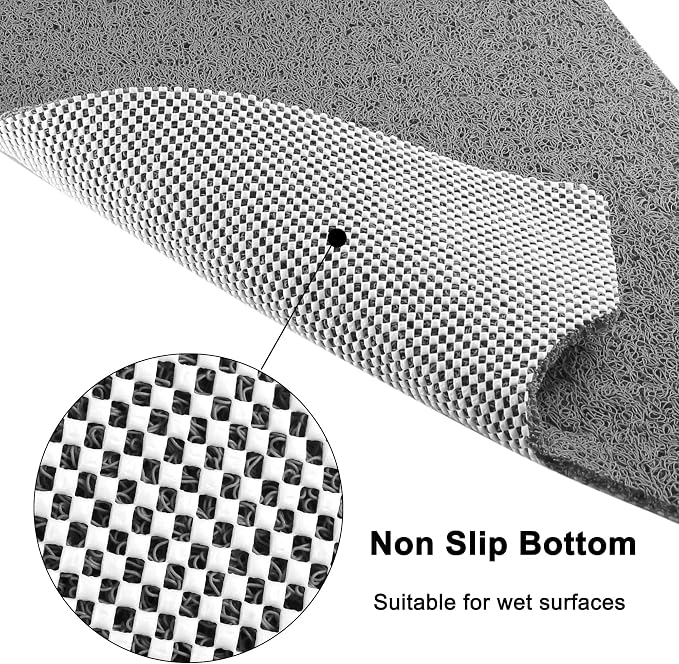 Leotruny Bath Tub Shower Mat 40 x 16 Inch Non Slip Soft PVC Loofah Bathtub Mats for Bathroom (C01-Dark Grey)