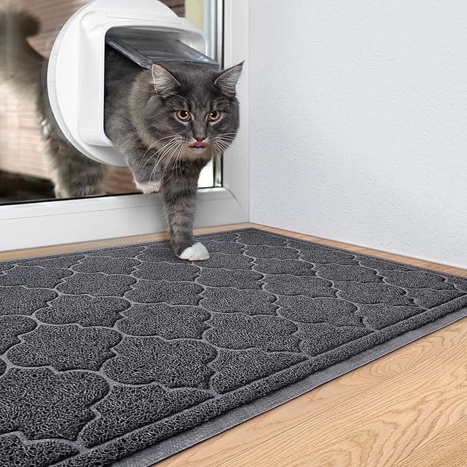 LuxStep Door Mat Large 24x36 Inch Indoor Outdoor Doormat, Non-Slip Low-Profile Design Floor Mat, Front Door Welcome Mat for Entryway,Patio,Garage, Black