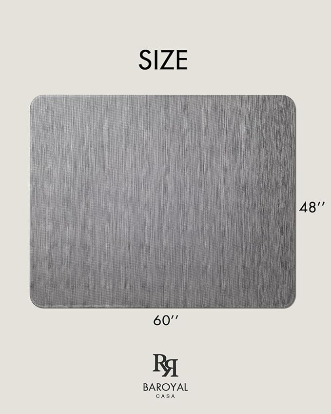 Baroyal Office Chair Mat for Hardwood Floor Under Desk Computer Rolling Chair Mat for Wood/Tile Floor Non-Slip Heavy Duty Desk Rug PVC Plastic Hard Floor Protector 48" x 60" (Gray)