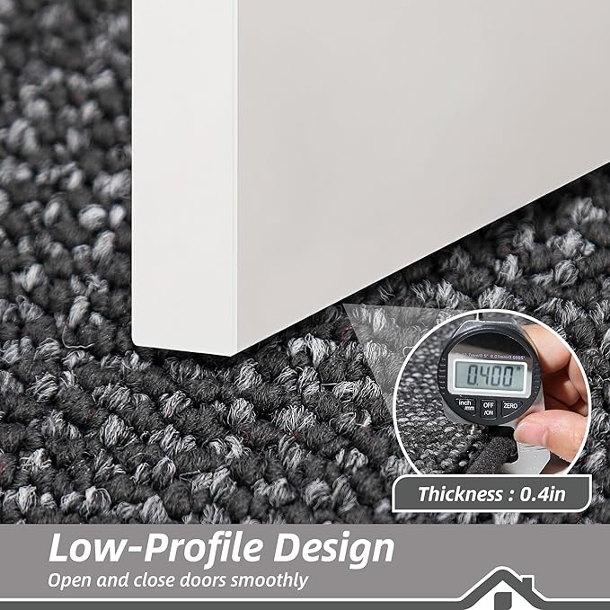 BEQHAUSE Dirt Trapper Door Mat 24" x 36", Non-Slip Washable Doormats Entrance Mat, Dirt Resistant and Absorbent Welcome Mat, Low Profile Floor Mats for Front Back Door and Entryway, Charcoal