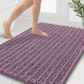 Smiry Bathroom Rugs Mat 40x32, Extra Soft Absorbent Chenille Bath Rugs, Non Slip Rubber Backing Machine Washable Quick Dry Bath Mats for Bathroom Floor, Tub, Shower, Home Decor Accessories, Deep Plum