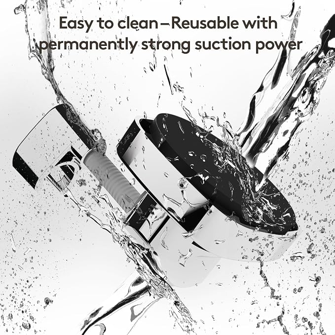 360° Swivel Shower Head Holder with Suction Cup | 10kg Load Capacity, Tool-Free Installation in Seconds | Removable and Rust-Resistant Shower Bracket with Storage Hook (Grey)