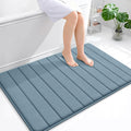 OLANLY Memory Foam Bath Mat 44x32, Super Soft Absorbent Bathroom Rugs, Quick Dry, Machine Washable Shower Floor Rugs, Bathmat Carpet, Bathroom Home Decor Accessories, Airy Blue