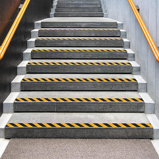 Anti Slip Tape Black and Yellow 6in x 40ft, Heavy Duty Grip Tape for Stairs, Ramps, Truck Steps, Floors, Waterproof Non-Slip Traction Tape for Indoor & Outdoor Safety Hazard Warning