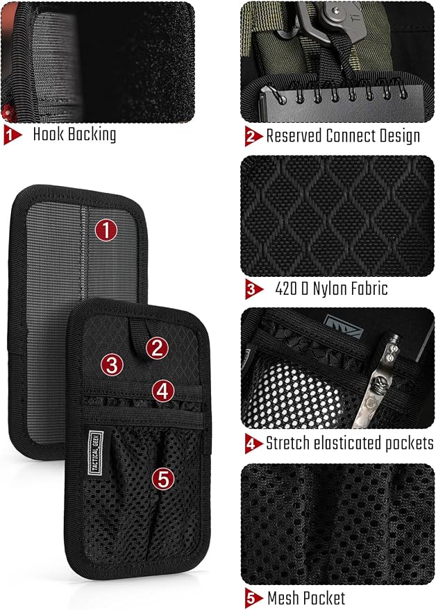 TACTICAL_GEEK EDC Organizer Board, Anti-Slip Elastic Woven Board, Utility Bag Insert Panel for Small Gear, Backpack Accessories (TCM4-Black)