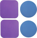LUTER 4pcs Jar Opener, Rubber, Multi-function Silicone Bottle Opener for Seniors with Weak Hands Lid Cap Gripper Pads Kitchen Coasters Gadgets(blue round +purple square)
