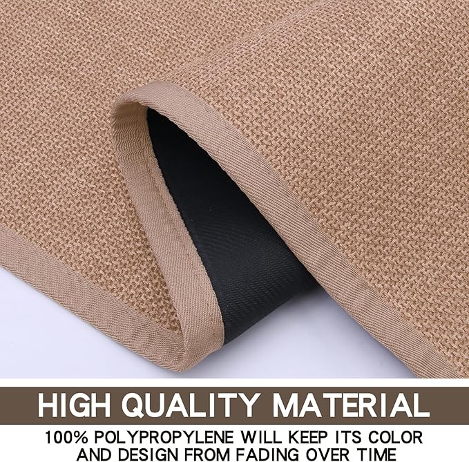 SUMLANS Kitchen Mat Set of 2 PCS, Cushioned Non Slip Rugs for Kitchen Floor, Absorbent Runner Comfort Standing Mats Washable for Kitchen, Office, Home (Camel, 17.3"x47"+17.3"x30")
