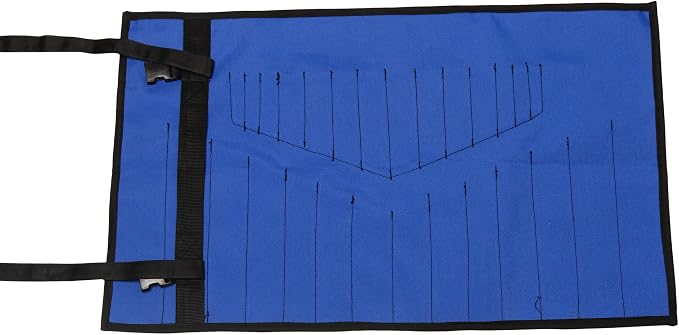 BULL TOOLS Tool Roll Organizer with 28 Pockets for Wrenches, Metric & SAE Durable Ballistic Polyester Oxford Canvas, Roll-Up Tool Pouch for Mechanics, DIYers, & Electricians (Tools Not Included)