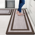 Mattitude Kitchen Mats Set of 2 Cushioned 0.47 inch Thick Rugs Non-Skid Waterproof Mats and Ergonomic Comfort Standing for Floor, Office, Sink,Laundry,Chocolate