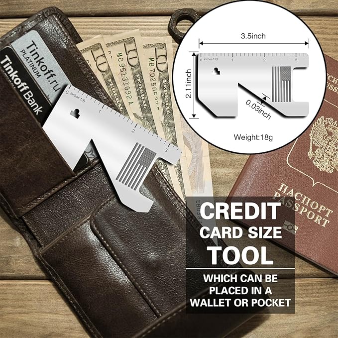 2-Pack Firefighter Multi-Tool – Credit Card-Sized Stainless Steel Pry Bar, EDC Survival Tool with Screwdriver, Bottle Opener, Ruler – Compact Emergency Gear for Firefighters, EMS, and First Responders