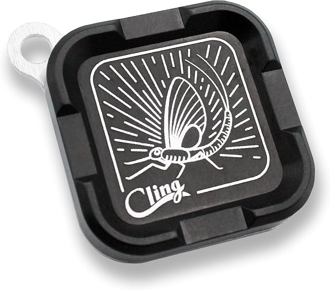Cling Fishing Products Mag Grab® Mini – Compact Magnetic Fly Holder/Fly Patch & Organizer for Fly Fishing Vest, hat, Waders and Fishing Packs (Rising Dun, Black)