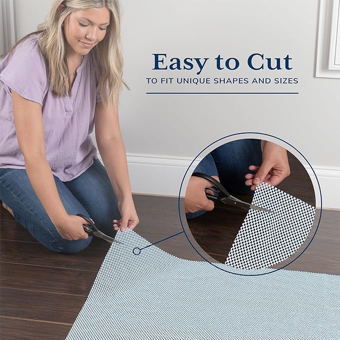 Veken 6x9 Ft Rug Pad Gripper for Hardwood Floors, Non Slip Grey Blue Rug Pads for Area Rugs, Thick Rug Grippers for Tile Floors, Under Carpet Anti Skid Mat, Keep Your Rugs Safe and in Place