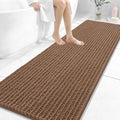OLANLY Long Bathroom Rugs Runner 70x24, Thick Soft and Absorbent Chenille Bath Mat, Non-Slip, Machine Washable Quick Dry Bath Rugs for Tub Shower Floor, Home Decor Accessories, Mocha