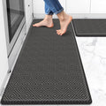 Mattitude Kitchen Mat 2PCS Kitchen Rugs Cushioned Anti-Fatigue Rug Waterproof Standing Desk Mat Kitchen Mats for Floor Kitchen Rug Set for Kitchen, Sink, Office 17.3"×30"+17.3"×47"-0.47inch Dark Grey