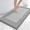 anllugs Bathroom Rugs 30" x 60", Non-Slip Extra Soft Absorbent Bath Rugs, Machine Washable Quick Dry Bath Mats for Bathroom Floor, Shower, Bathtub and Sink, Light Grey & Grey