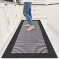StepRite Kitchen Rugs, Kitchen Mats for Floor, 60"x24" Non-Slip Machine-Washable Kitchen Throw Rug, Absorbent Runner Rugs Office, Sink Standing Desk Mat, Decor Carpet, Black
