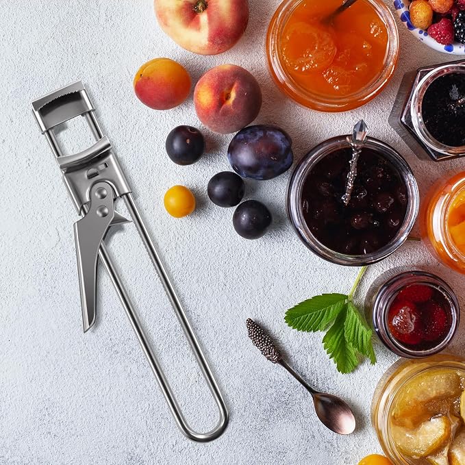 Bottle Opener & Jar Opener for Weak Hands, 9.06 Inch Adjustable Stainless Steel Can Opener, Multifunctional Jar Lid Opener Gripper for Seniors with Arthritis (Large size)