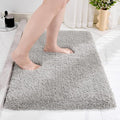 Disolla Grey Bathroom Rug 20x32 - Non-Slip Plush Thick Bath Mat, Highly Absorbent & Ultra Soft Fluffy Floor Mat, Machine Washable for Shower and Tub