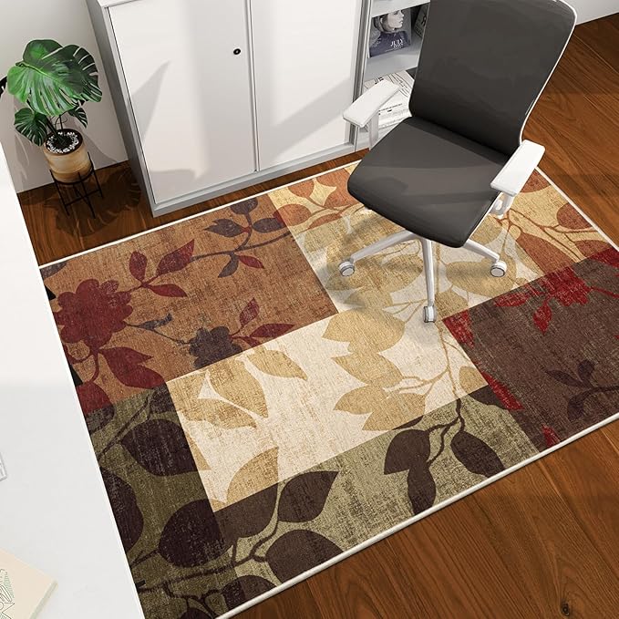 Office Chair Mat for Hardwood Floor, 60"x45" Easy Glide Computer Desk Mat Protector for Rolling Chair Under Desk Rug Nonslip Backing, Machine Wash, (Modern)