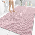 OLANLY Bathroom Rug Mat 59x35, Thick Soft and Absorbent Chenille Bath Mat, Non-Slip Rubber Backing, Machine Washable Quick Dry Bath Rugs for Tub Shower Floor, Home Decor Accessories, Dusty Rose
