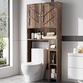 Over Toilet Storage Cabinet with Toilet Paper Holder Stand, Freestanding Bathroom Storage Cabinet, Rustic Farmhouse Bathroom Organizer with Adjustable Shelf & Anti-Tipping, Walnut